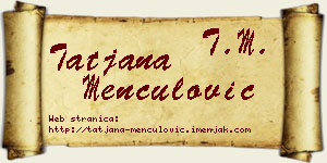 Tatjana Menčulović vizit kartica